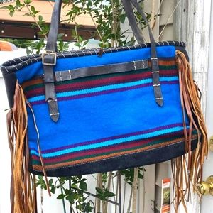 Handmade Blue Leather Bag
